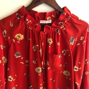 Rebecca Taylor Red blouse with flowers